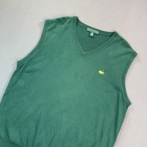 Masters Collection Sweater Vest Mens 2XL Green Pima Cotton V Neck Knit Golf
